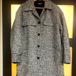 Long flow coat - Black and grey